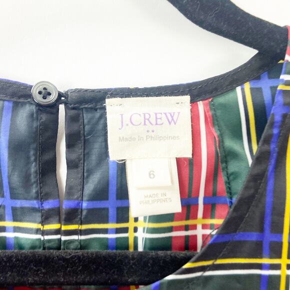 J. Crew 6 NWT Womens Red Black Tartan Ruffle Tank Top Blouse - Picture 4 of 8